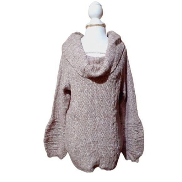 Anthropologie Sleeping on Snow Violet  Marled Off Shoulder Cowl Neck Sweater Lar - Picture 5 of 11